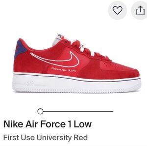 Nike Air Force 1 (Rare) First Use University Red Mens 8.5 Womens 10 EUC